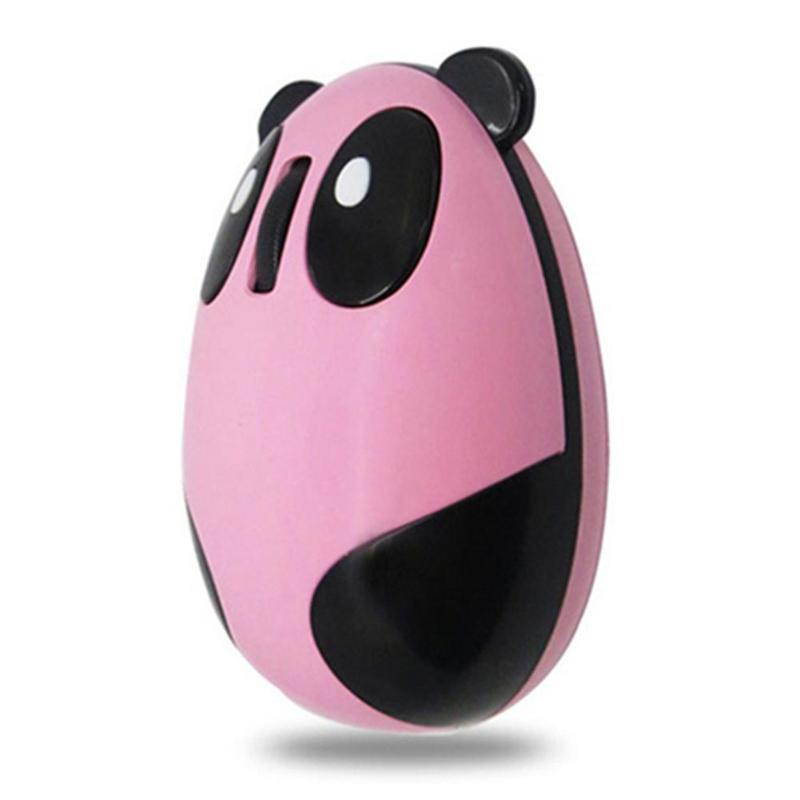 2.4GHz Wireless Mouse Optical Panda Computer Mouse Cartoon Animal USB Rechargeable Mouse for PC Pink White