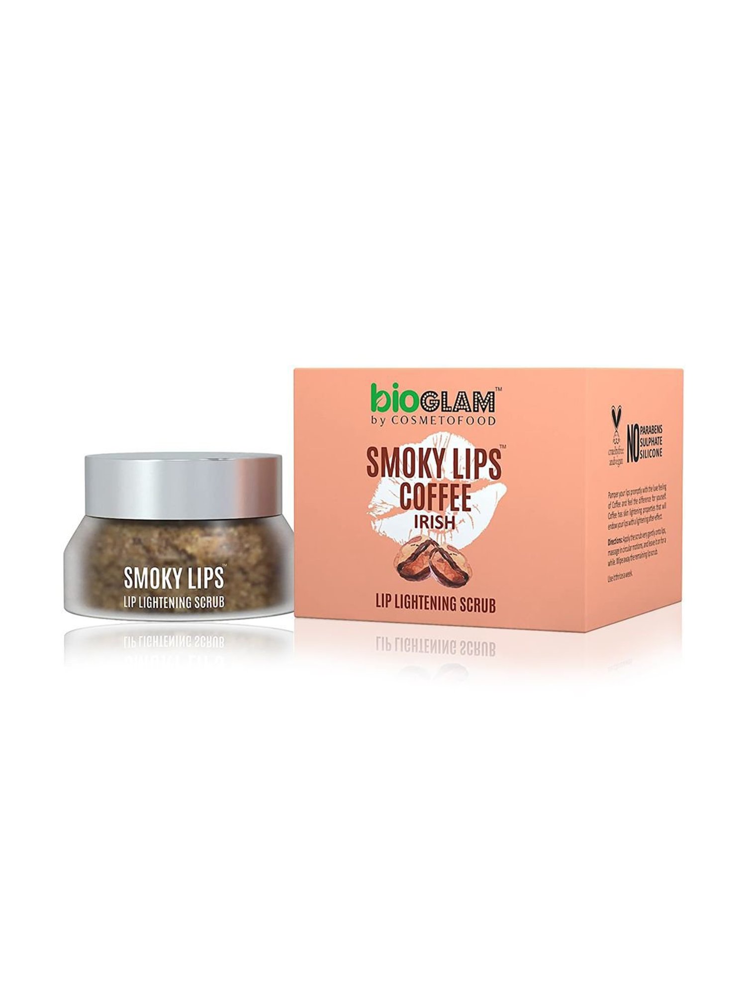 Cosmetofood Bioglam Smoky Lips Coffee Irish Lip Lightening Scrub For Moisturizes Lips - 15 gm