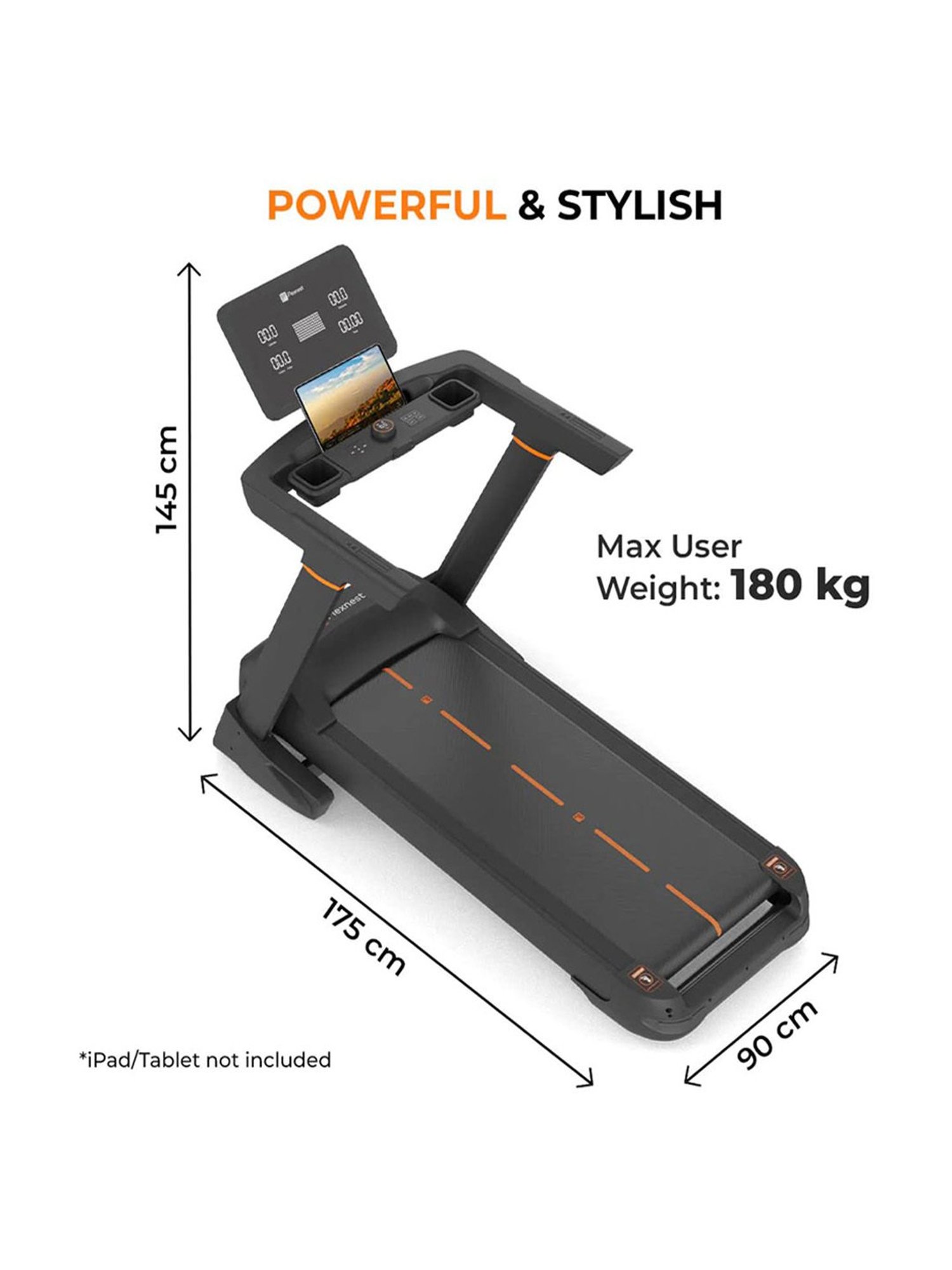 Flexnest Flextread Plus Treadmill with Incline Mode, Wireless Bluetooth Speaker