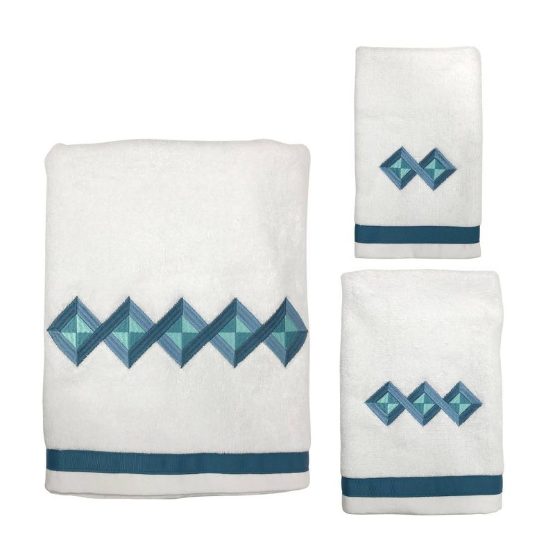 8pc Ria Turkish Cotton Washcloth Set Aqua - Enchante Home