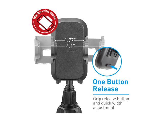 Macally Black Suction Cup Mount For iPhone, iPod, Cell Phone, MP4, GPS MGRIP2