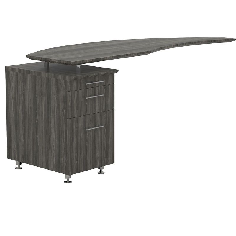 Safco Medina Left Hand Return w/Ped Gray Steel 29 1/2H x 63W x 24D MNRTPLLGS