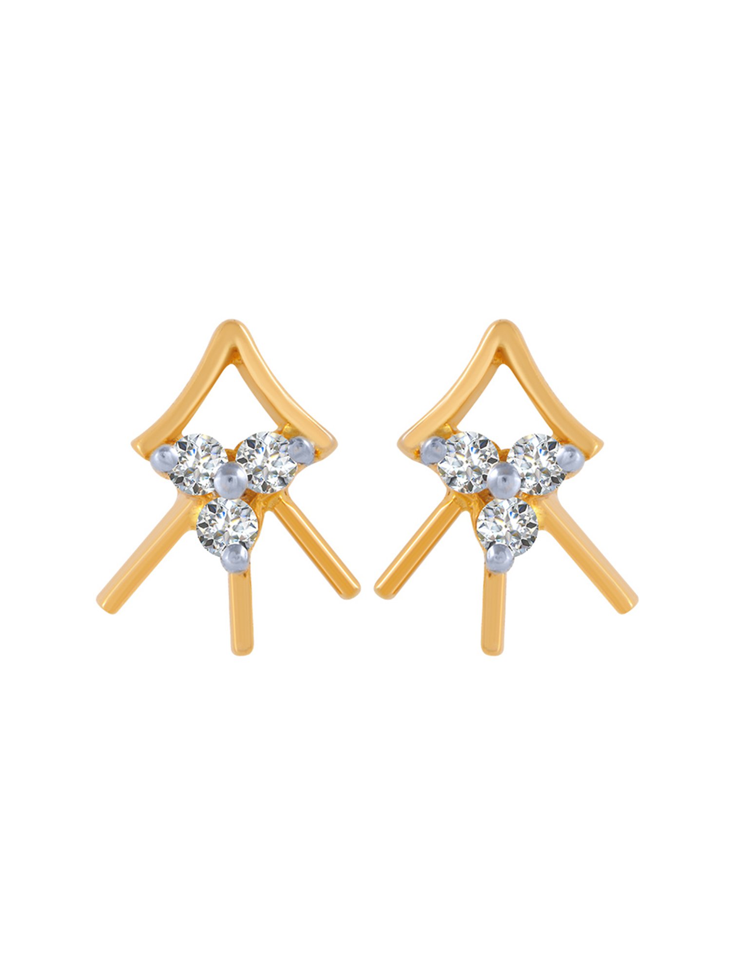 P.C. Chandra Jewellers 18 kt Gold & Diamond Earrings