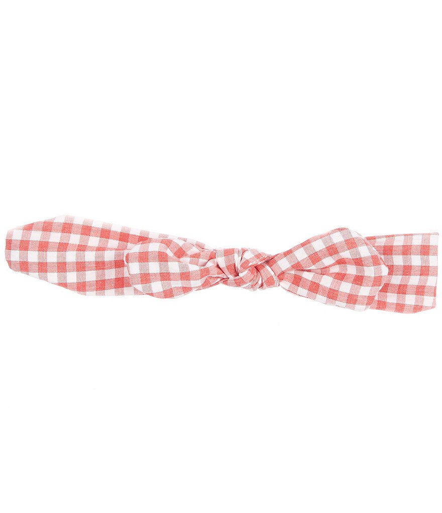 Starting Out Baby Girls Gingham Printed Knot Bow Headband