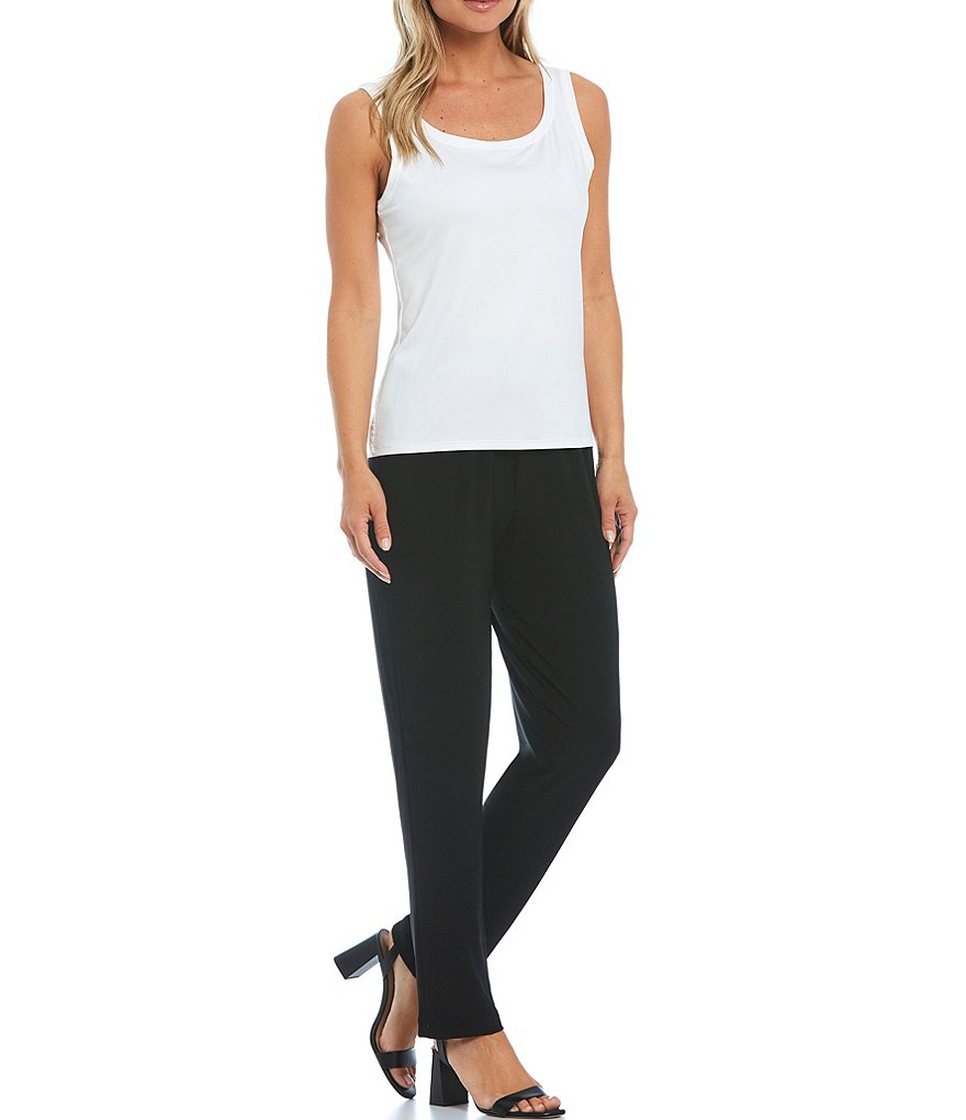 Eva Varro Solid Knit Jersey Banded Hem Pull-On Harem Pants