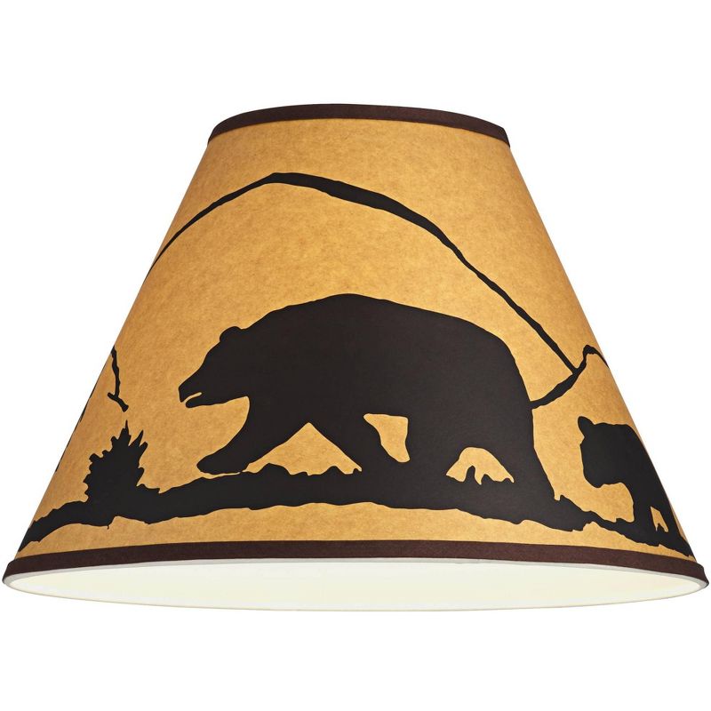 Springcrest Mountain Scene Brown Paper Medium Empire Lamp Shade 6" Top x 14" Bottom x 10" Slant x 10.75" High (Spider) Replacement