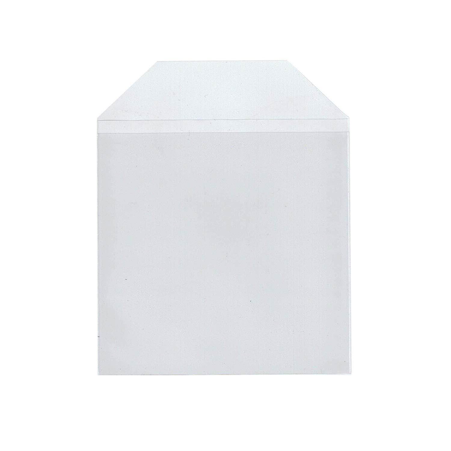 Maxtek 1,000 Pieces Clear Transparent CPP Plastic CD DVD Sleeves Envelope Holder, 100 Micron Thickness.