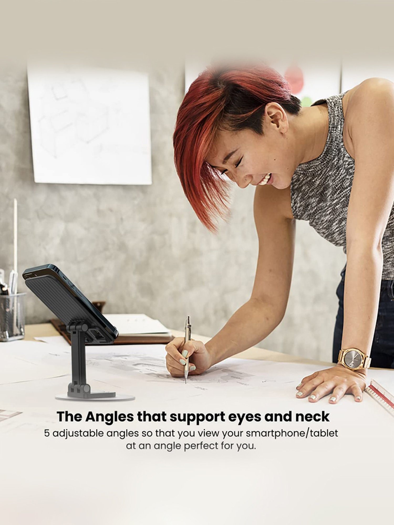 Portronics POR-1790 Mobot II Multifunctional Mobile Holding Stand (Black)