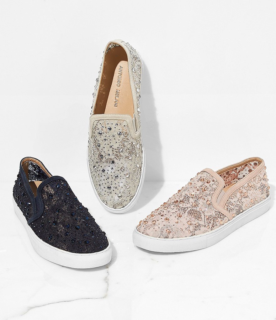 Kurt Geiger London Lexi Eagle Glitter Leather Lace-Up Sneakers