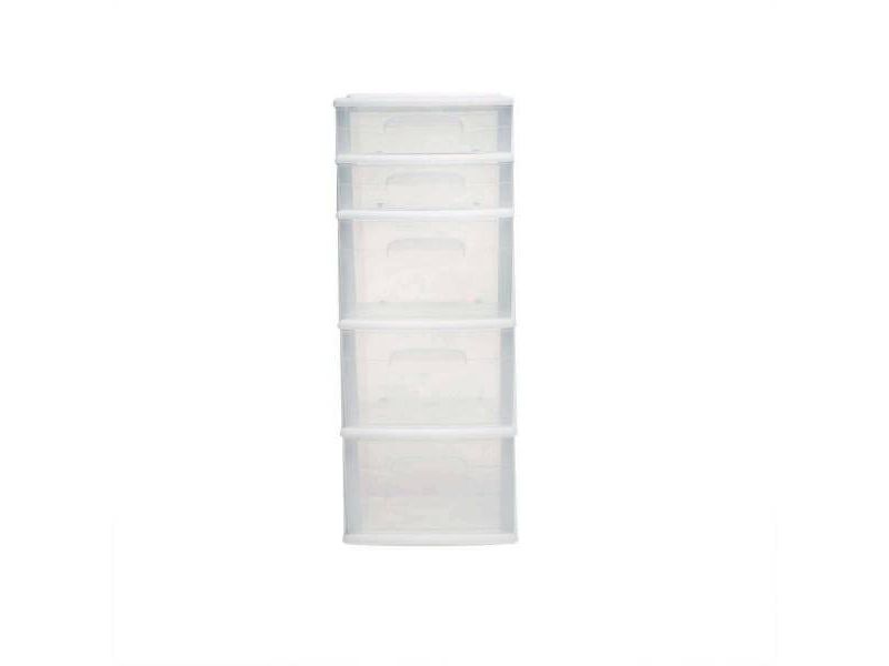 Homz 5-Drawer Medium Storage Tower - White