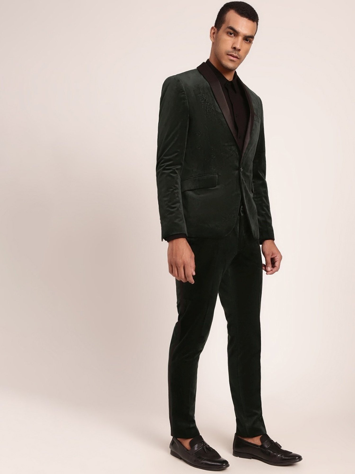 Lindbergh Dark Green Slim Fit Two Piece Suit