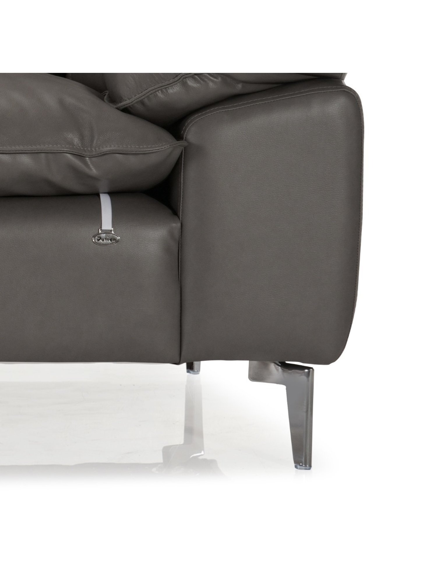 Durian Lawson Contemporary Pebble Grey Leather 2 Seater Sofa