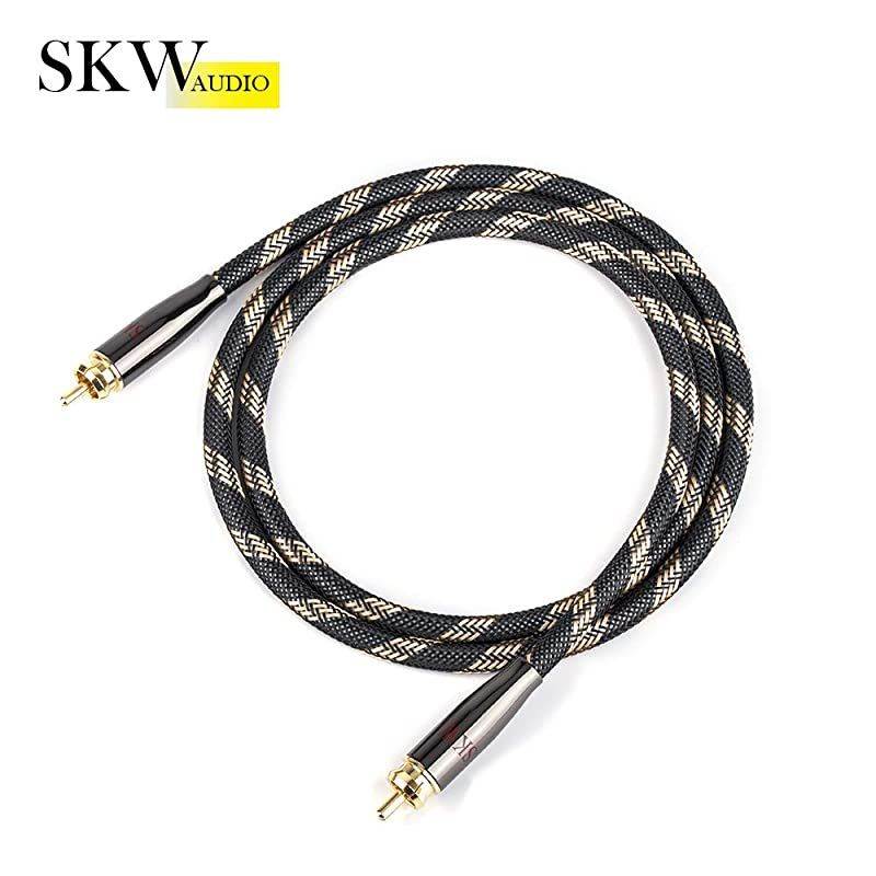 Subwoofer Cable RAC to RCA Multiple Shield with Single Crystal Copper for HiFi Systems65ft2MBlack
