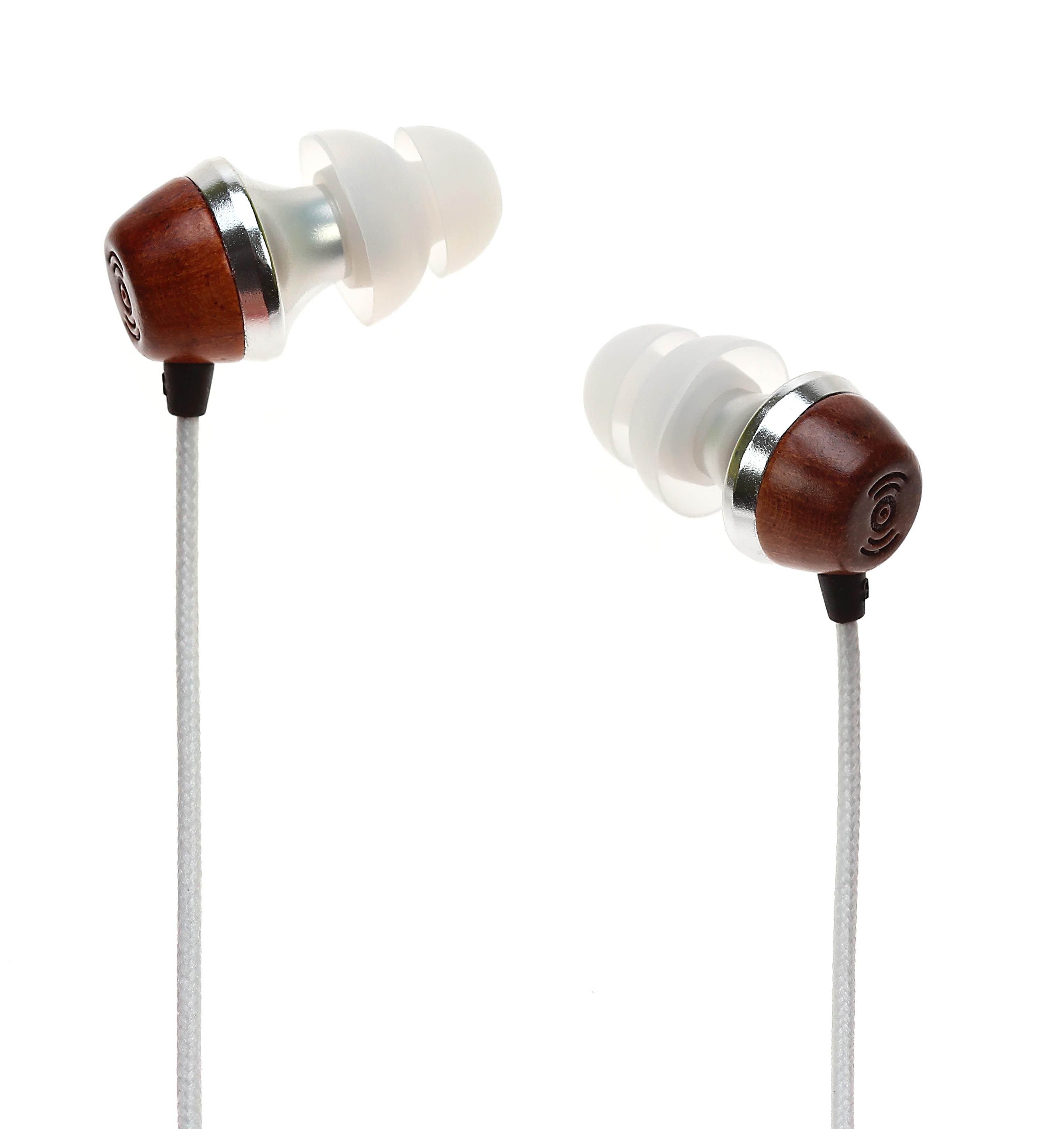 Symphonized ALN Premium Genuine Wood In-ear Noise-isolating Headphones|Earbuds|Earphones with Mic (White)