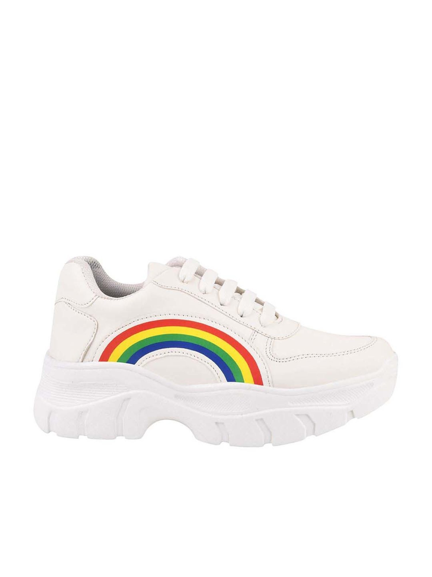 Shoetopia Kids White Casual Sneakers