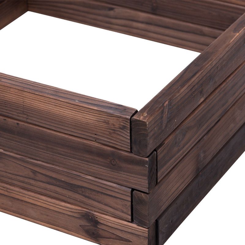 Costway Square Raised Garden Bed Flower Vegetables Seeds Planter Kit Elevated Box