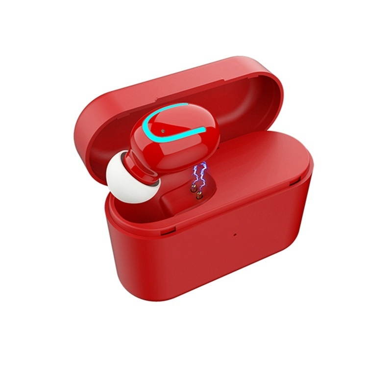 Zgeer Bluetooth 5.0 Wireless Headset Ultra Mini Portable Earphone Stereo Single Earbud with Charging Box