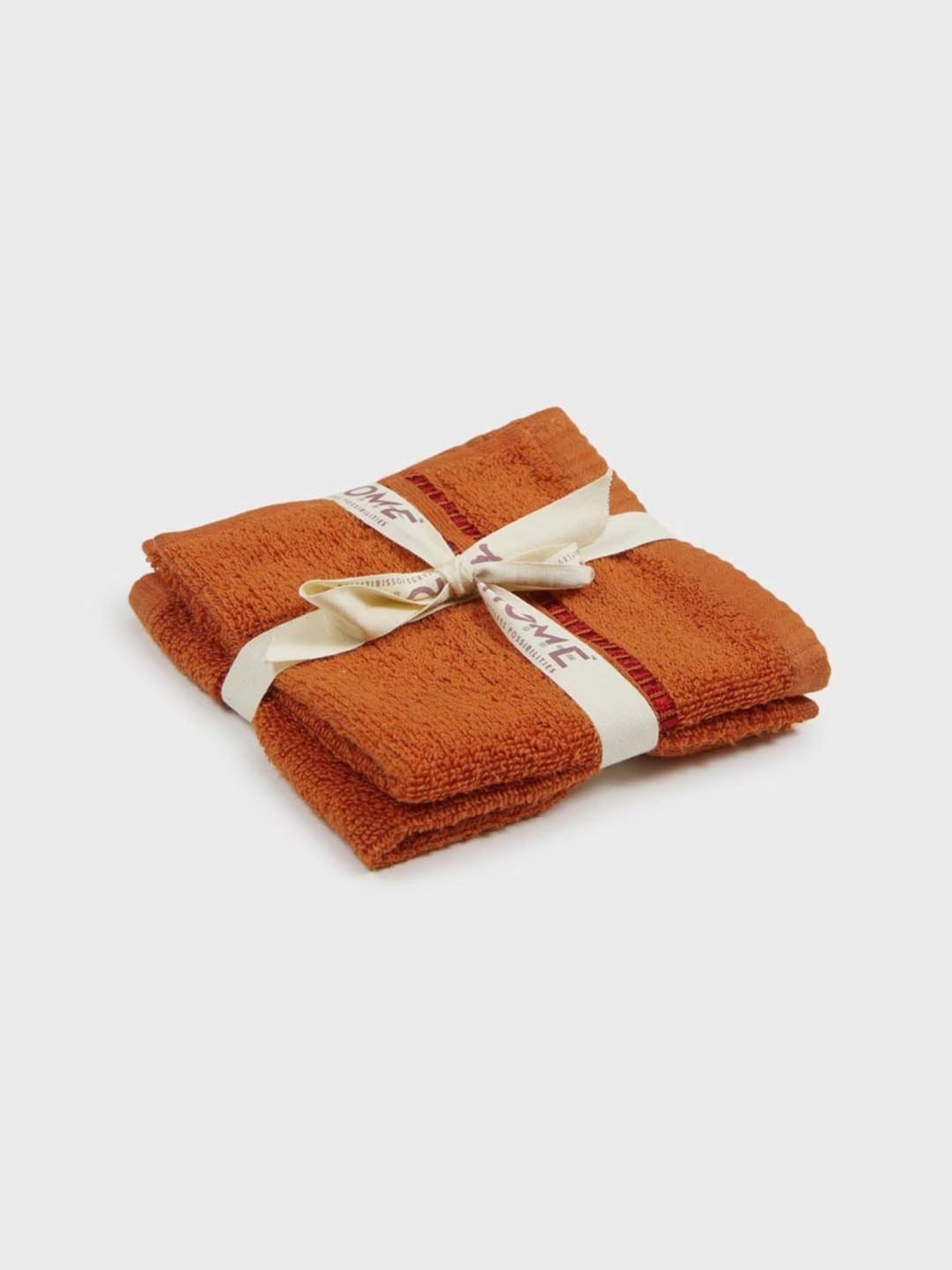 Fabindia Rust Ayan 380 GSM Cotton Face Towel - Set of 2