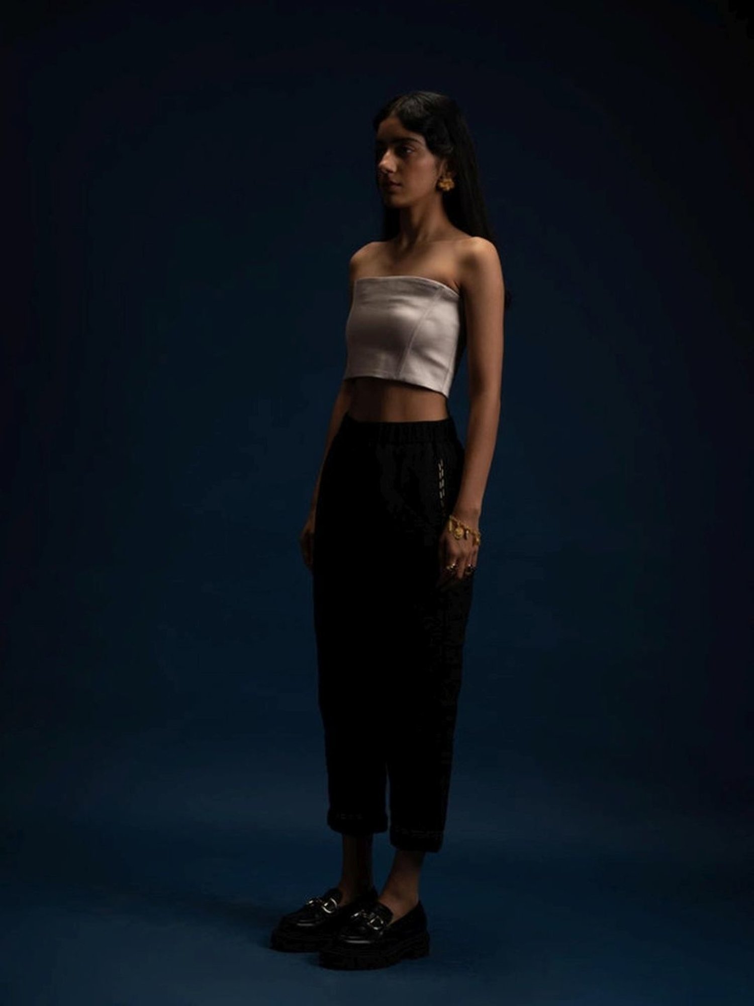 Khajoor Studio Black Fragments Dancing Stars Quilted Pants