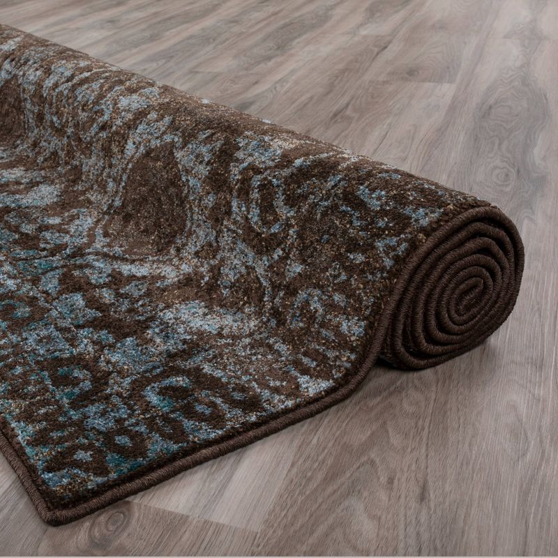 5'3"X7'7" Chocolate Abstract Woven Area Rug - Addison Rugs