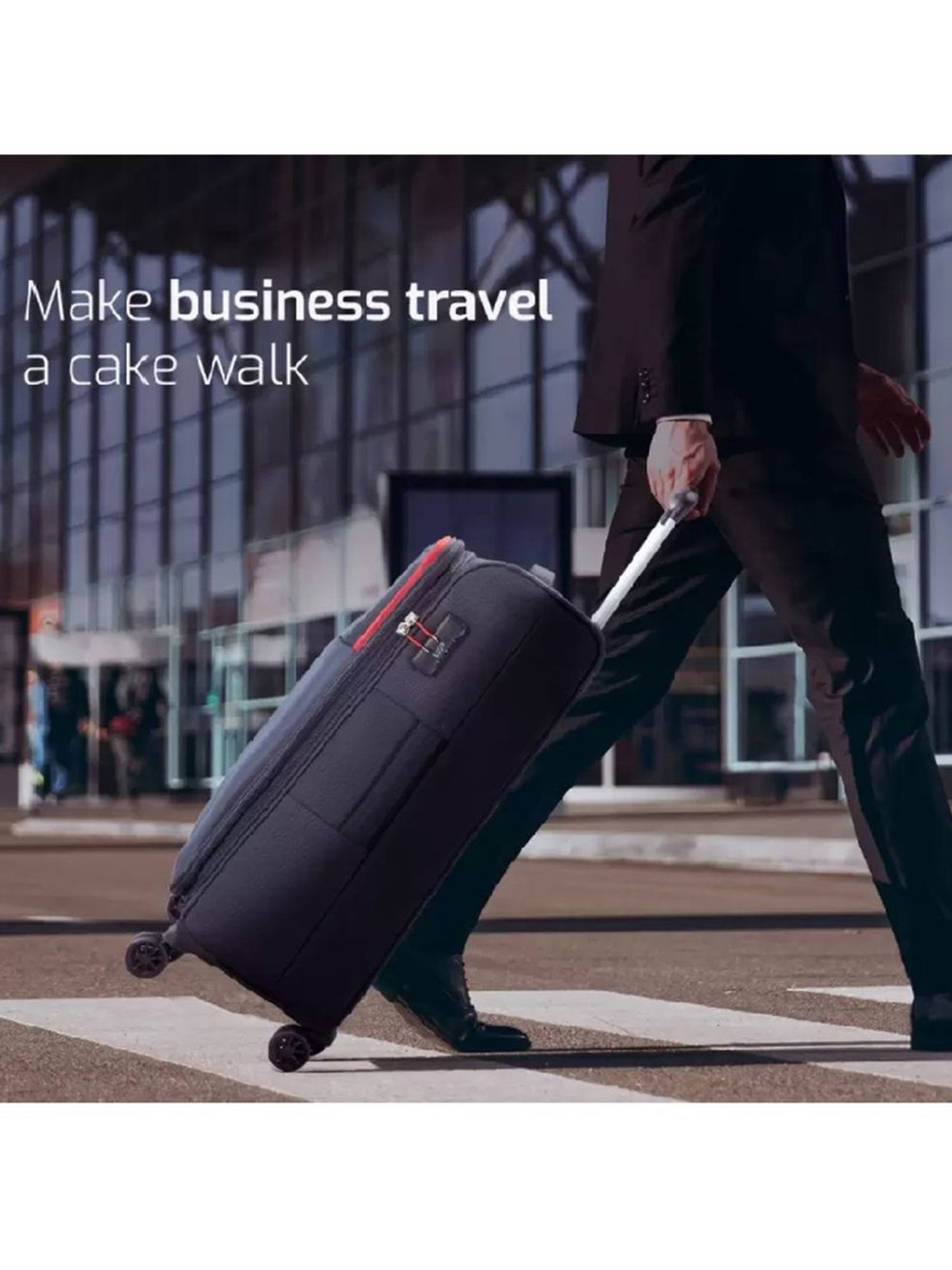 VIP Suprema Grey Solid Soft Large Trolley Bag - 34 cm