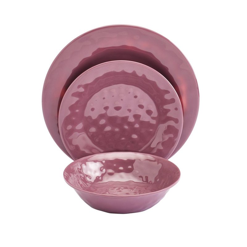 12pc Melamine Orchid Dinnerware Set - Tabletops Gallery