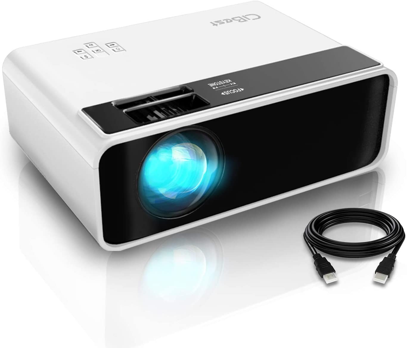 Mini Projector, CiBest Video Projector Outdoor Movie Projector 4500L, LED Portable Home Theater Projector 1080P and 200" Supported, Compatible with PS4, PC via HDMI, VGA, TF, AV and USB