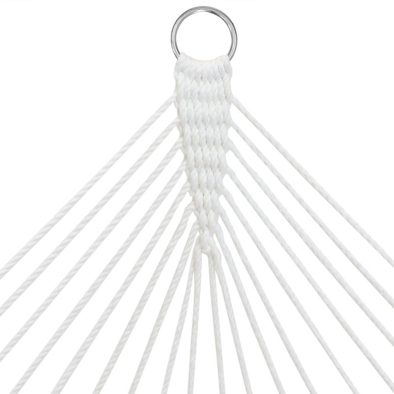 Sunnydaze Outdoor 2-Person Double Polyester Quilted Hammock with Wood Spreader Bar and 15ft Black Steel Stand - Gold and Bronze Quatrefoil