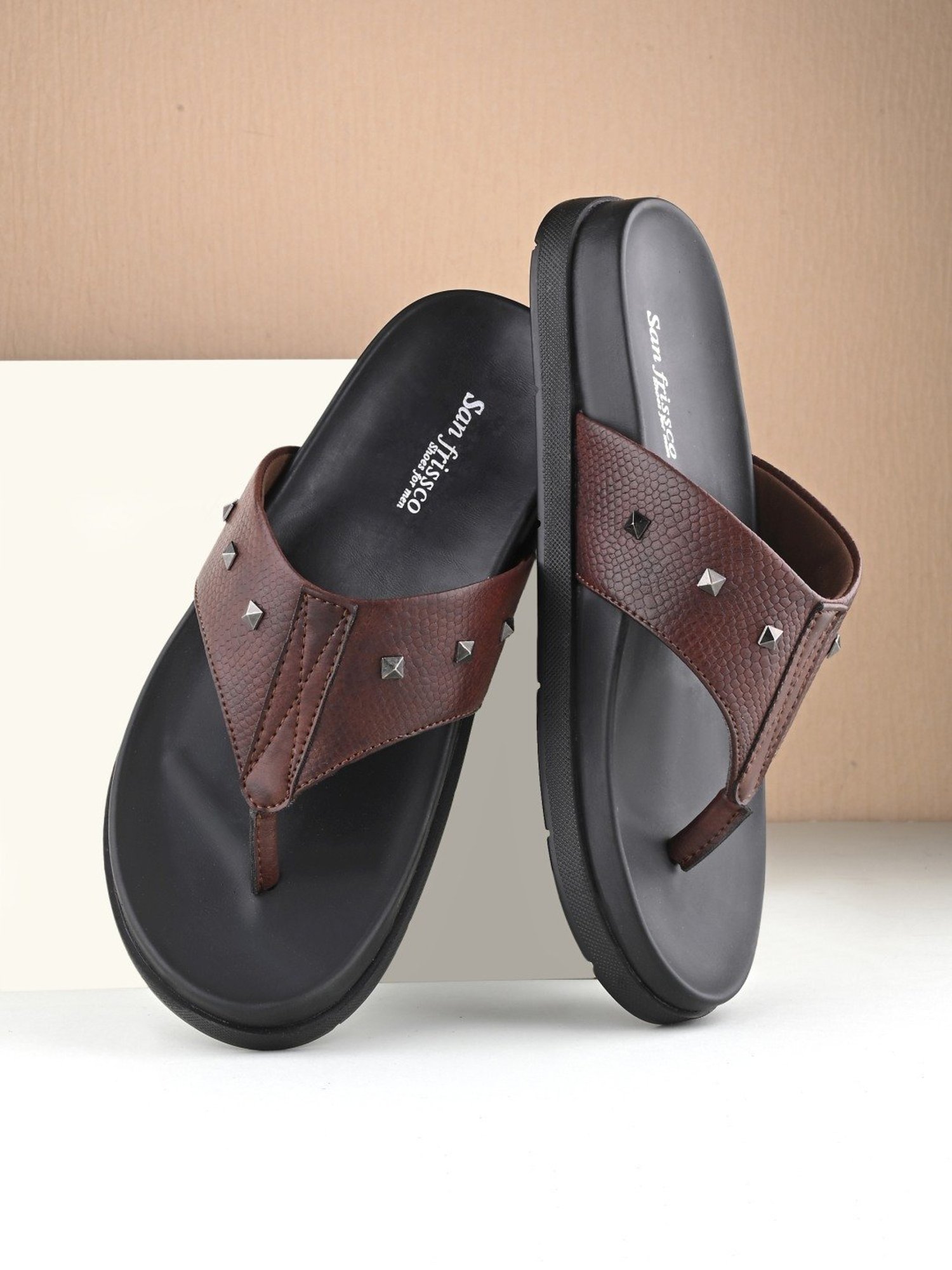San Frissco Men's Brown Thong Sandals