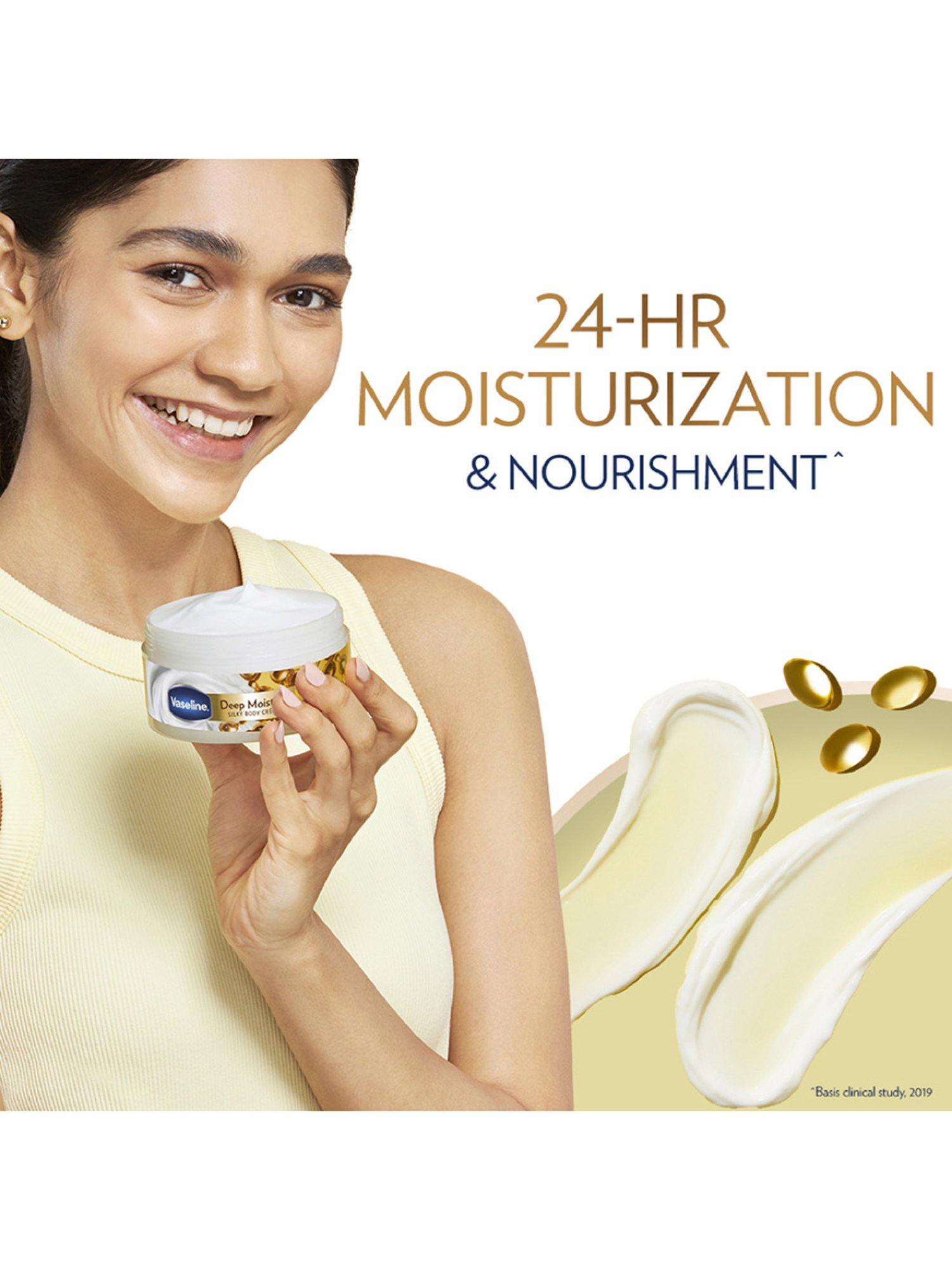 Vaseline Deep Moisture Silky Body Creme - 180 gm