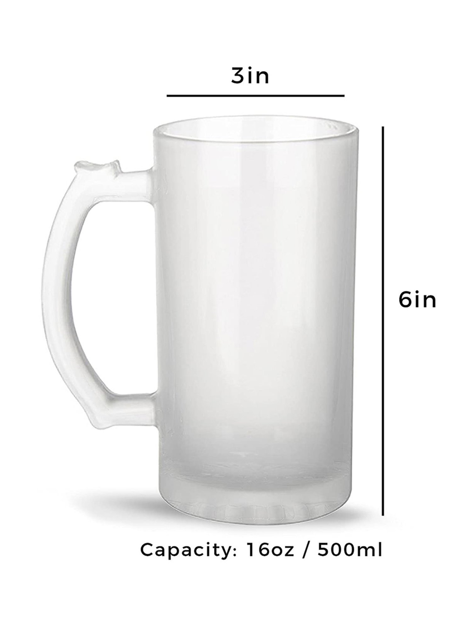 Gathari I hate Dry Days Quote White Glass Beer Mug with Handle 470 ml