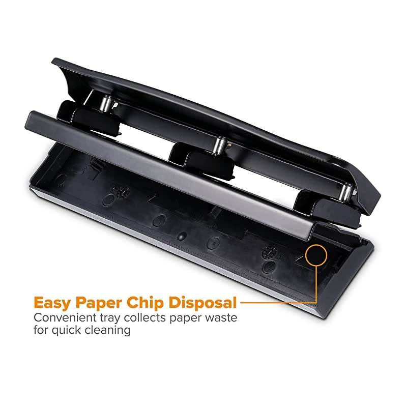 3 Hole Punch 12 Sheets Black KTHP12BLK