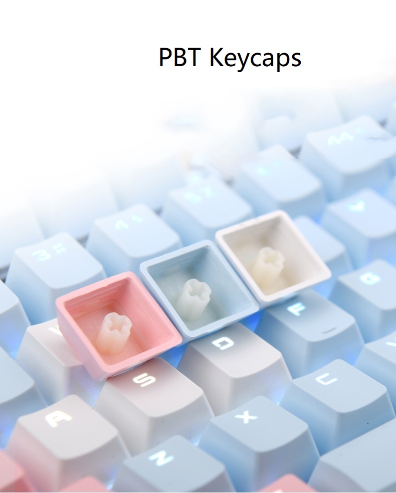 A-jazz AK515 Chinese Style Design,  104Keys N-Key Rollover White Backlit USB Wired Mechanical  Gaming Keyboard-,PBT Keycaps, Type-C