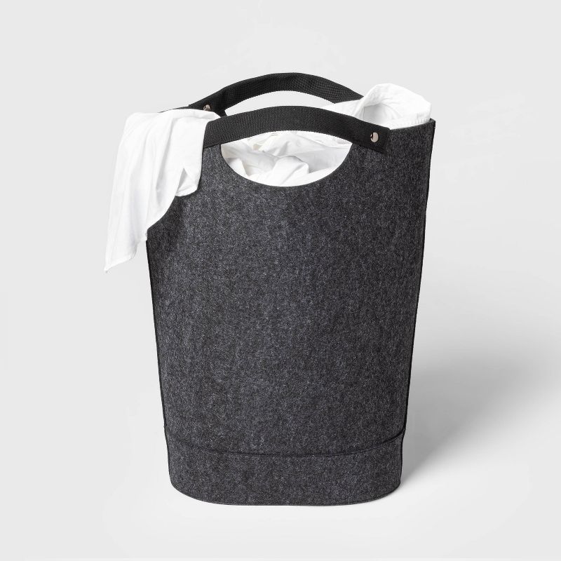 Household Essentials Round Brushed Stainless Hamper Wood Lid