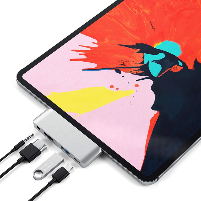 Type-C Mobile Pro Hub Adapter with USB-C PD Charging, 4K HDMI, USB 3.0 & 3.5mm Headphone Jack - Compatible with 2020/2018 iPad Pro, Microsoft Surface Go