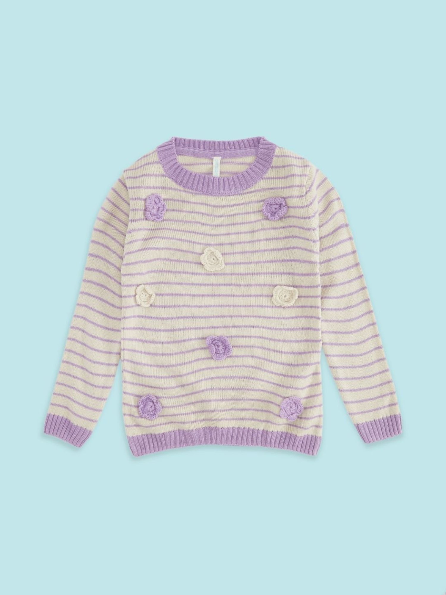 KIDS ONLY Maroon Textured Pattern Full Sleeves Sweater