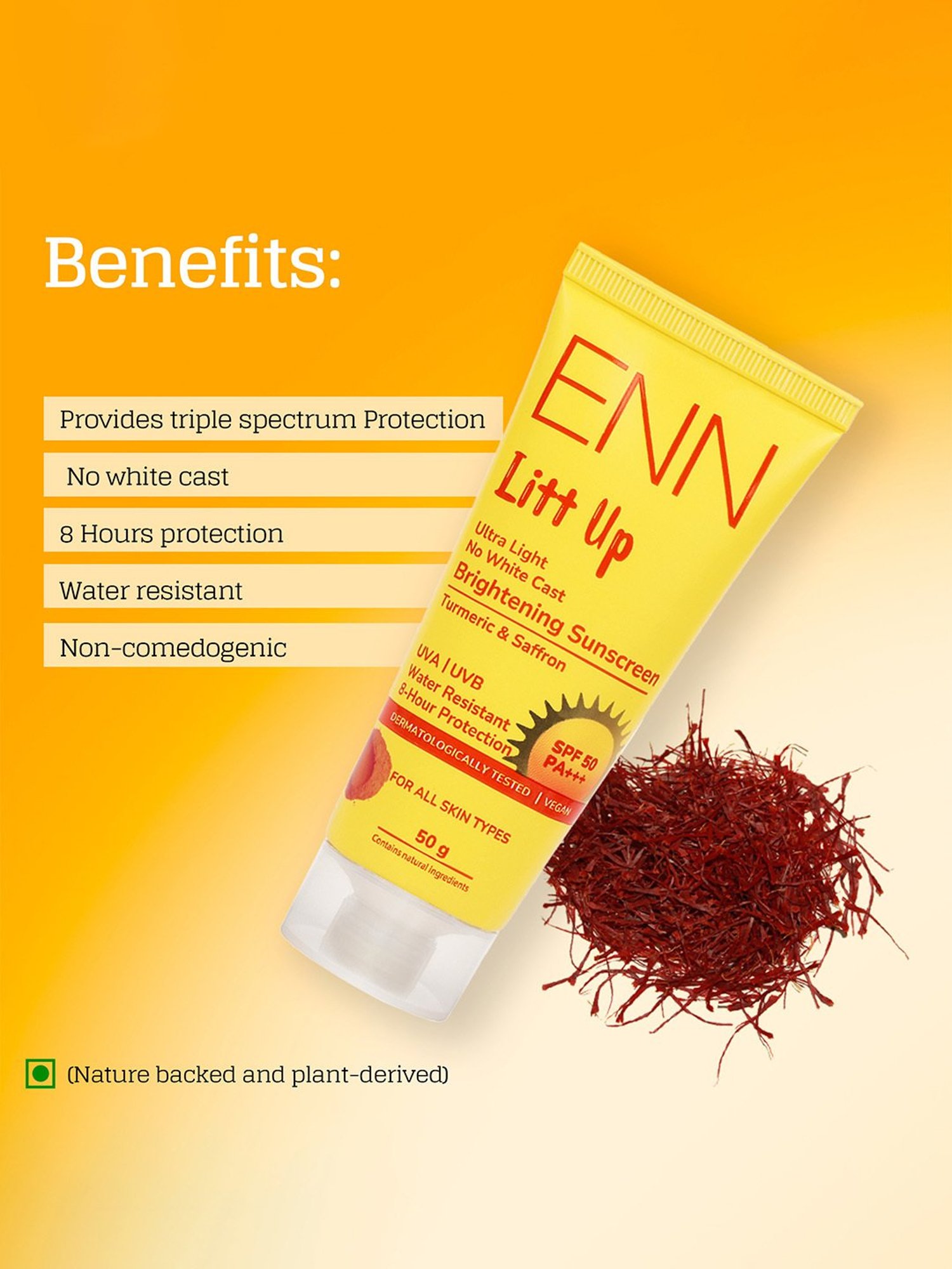 ENN Litt Up Ultra Light Brightening Sunscreen SPF 50 - 50 gm