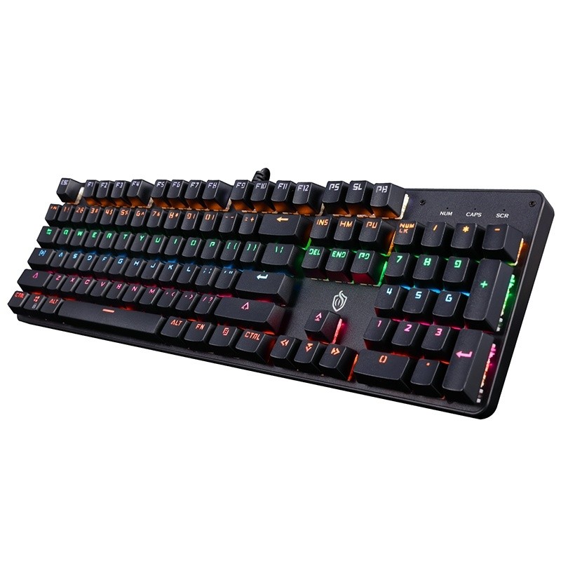 MSEZ HJK910-10 104-keys Dual-color Keycap Colorful Backlit Wired Mechanical Gaming Keyboard, Support Autonomous Shaft Change, Cable Length: 16cm