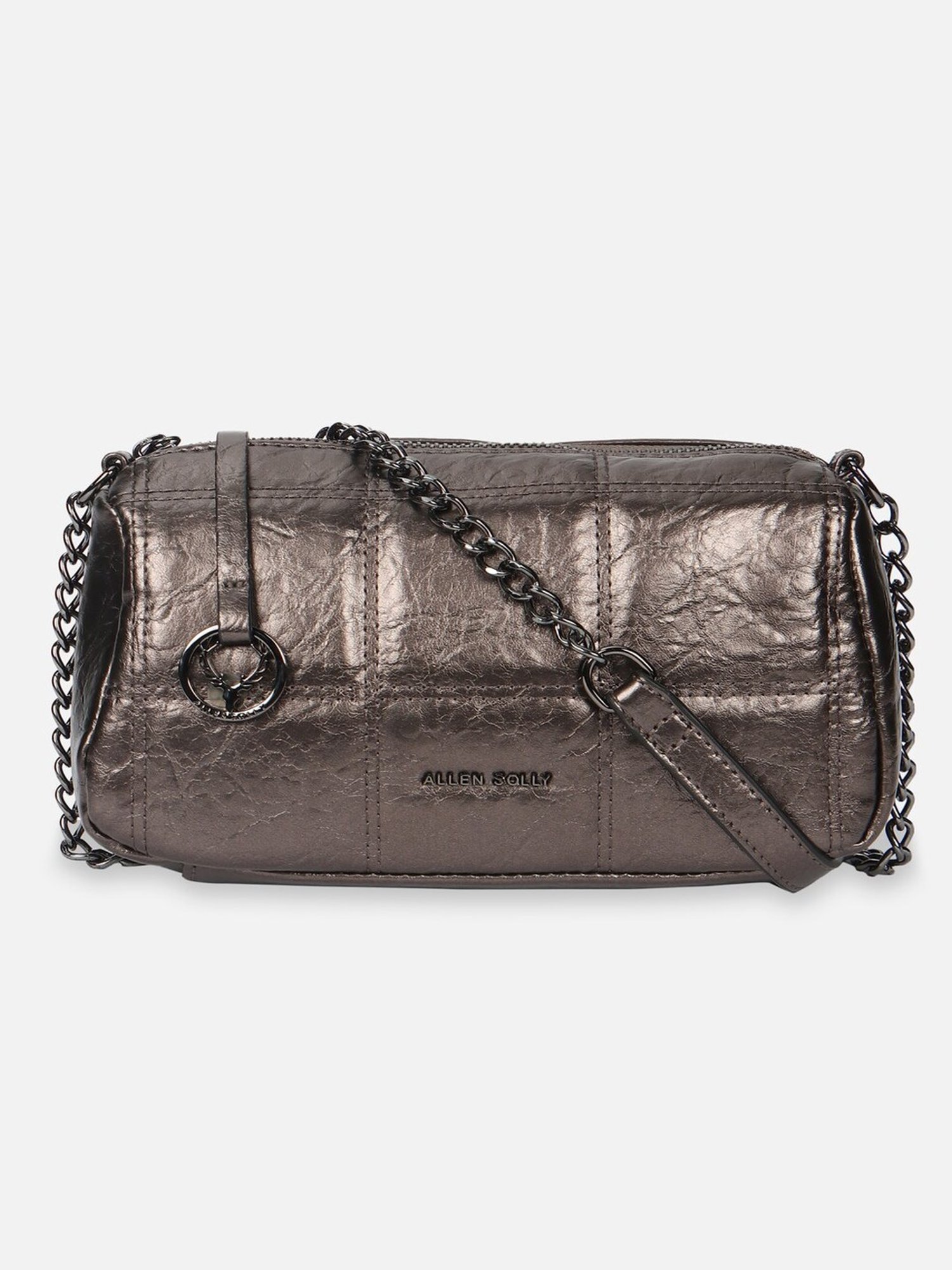 Allen Solly Brown Textured Medium Sling Handbag