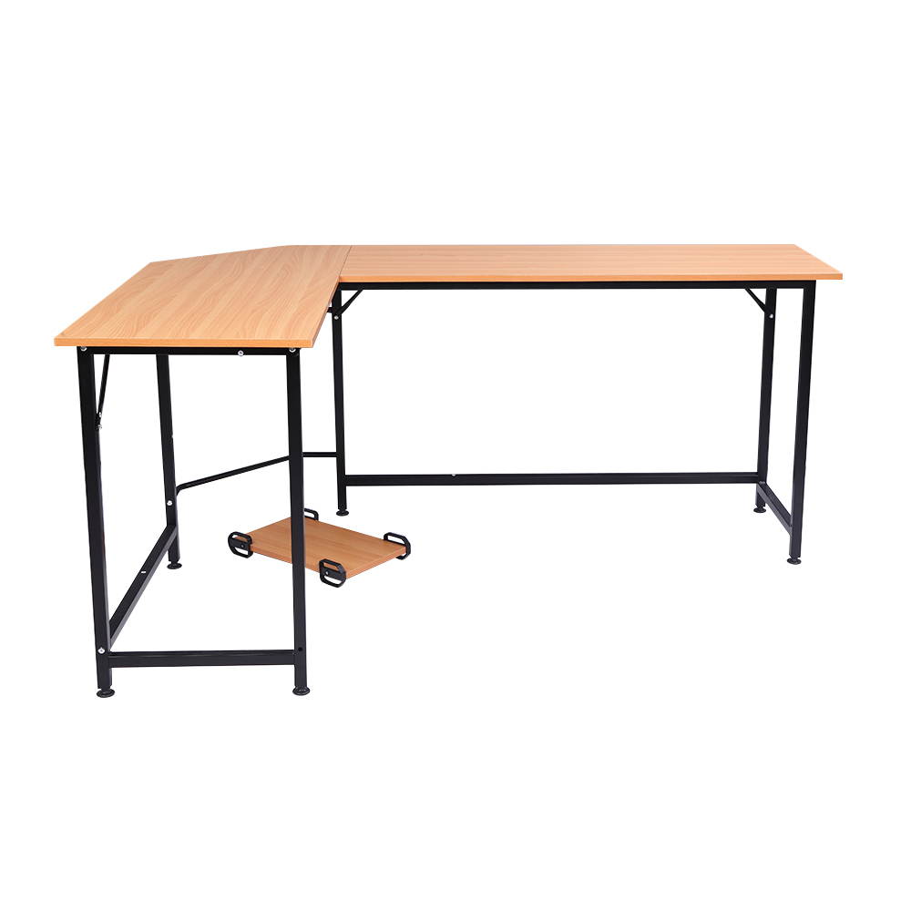 L-Shaped Corner Desk Gaming Desk Home Office Desk Computer Desk Study Workstation Furniture PC Table Writing Table with 2 Open Storage Bookshelves No Tool Assemble Required Black