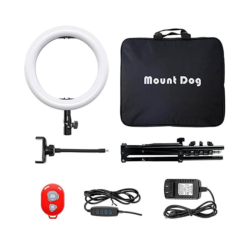 Ring Light: 14" 3 Color Lights 5600K Dimmable LED Ring Light Kit with Stand, Wireless Remote, Phone Holder and Carrying Bag for Makeup Smartphone YouTube Self-Portrait Shooting