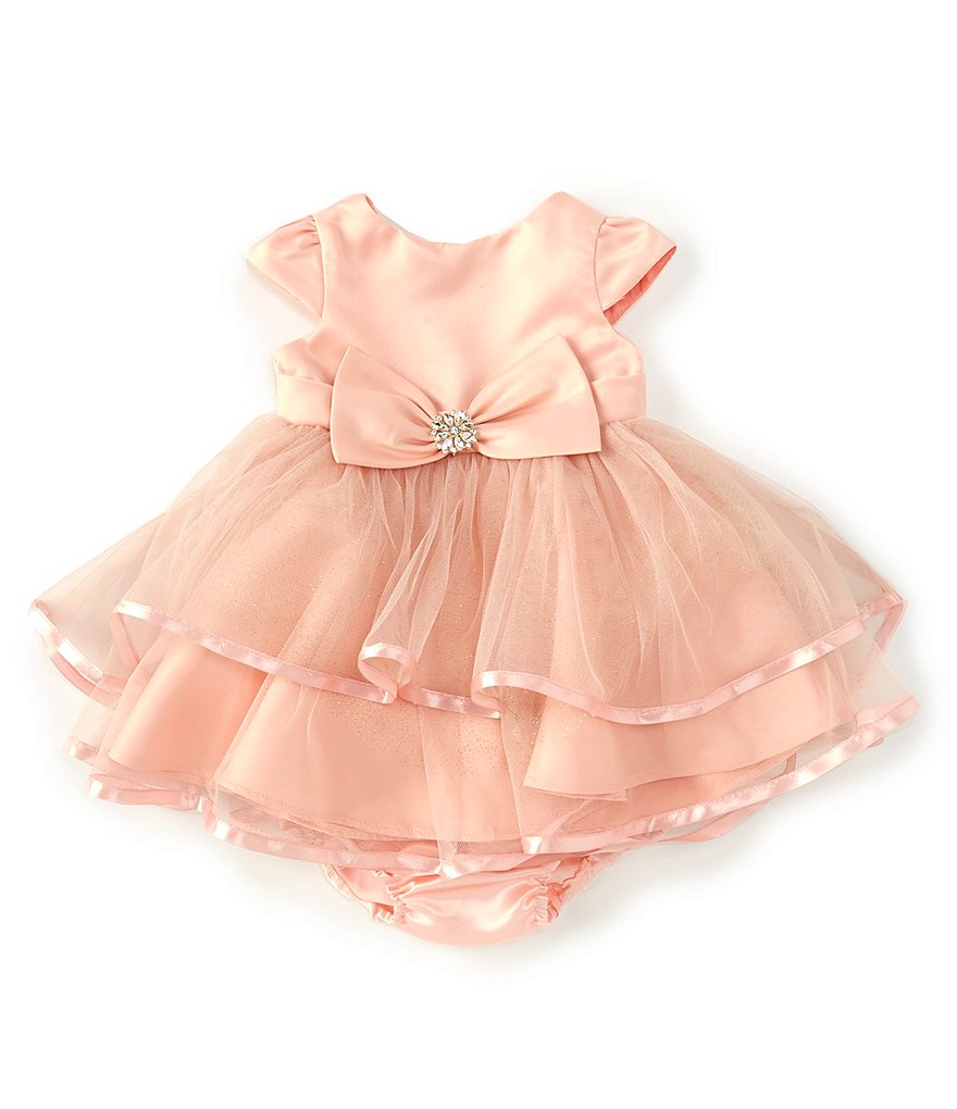 Rare Editions Baby Girls 3-24 Months Bow-Waist Satin/Mesh Fit-And-Flare Dress