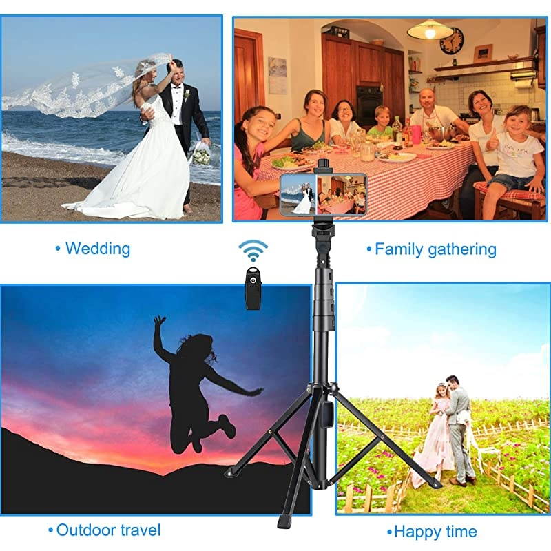 Stick Tripod 54quot Extendable Tripod Stand Phone Tripod Camera Tripod Wireless Remote Shutter Compatible with iPhone 11 pro Xs Max XrAndroidVloggingStreamingPhotographyRecording