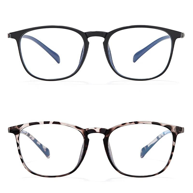 Blue Light Blocking Glasses Women Men- Computer Fake Glasses HD Clear Lens glasses3030 (Black+BAOWEN)