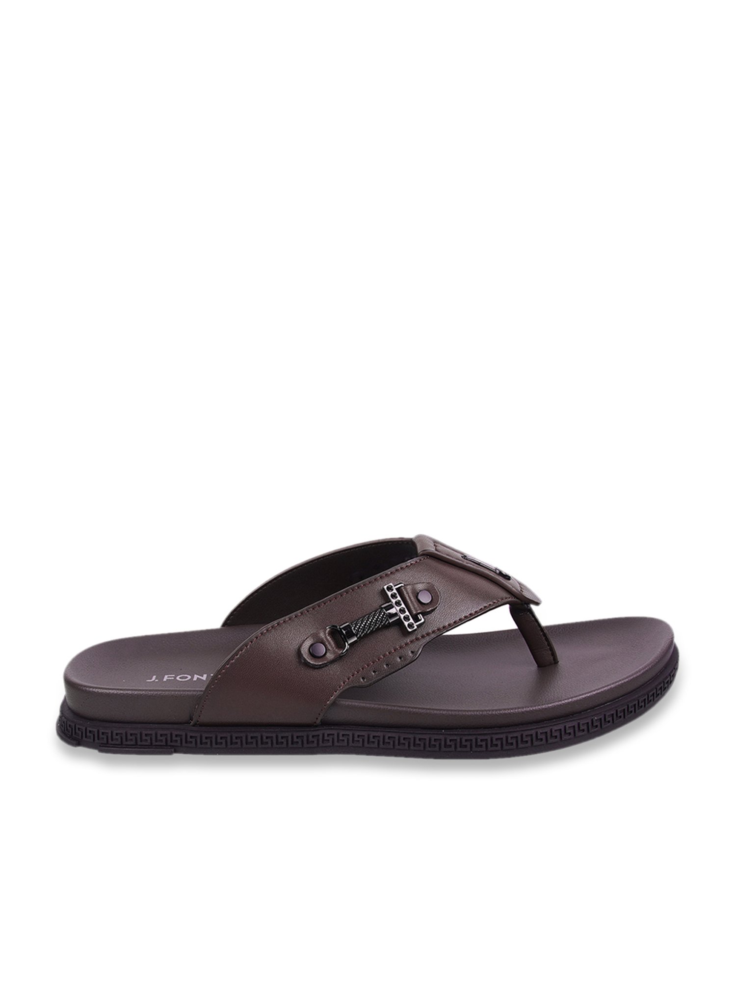 J. Fontini by Mochi Men's Brown Thong Sandals
