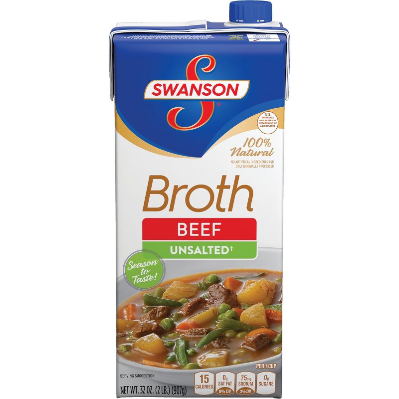 Swanson 100% Natural Unsalted Beef Broth 32oz