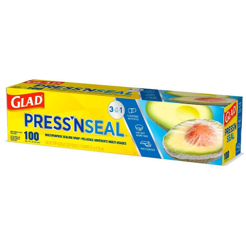 Glad Press'N Seal + Plastic Food Wrap - 100 sq ft
