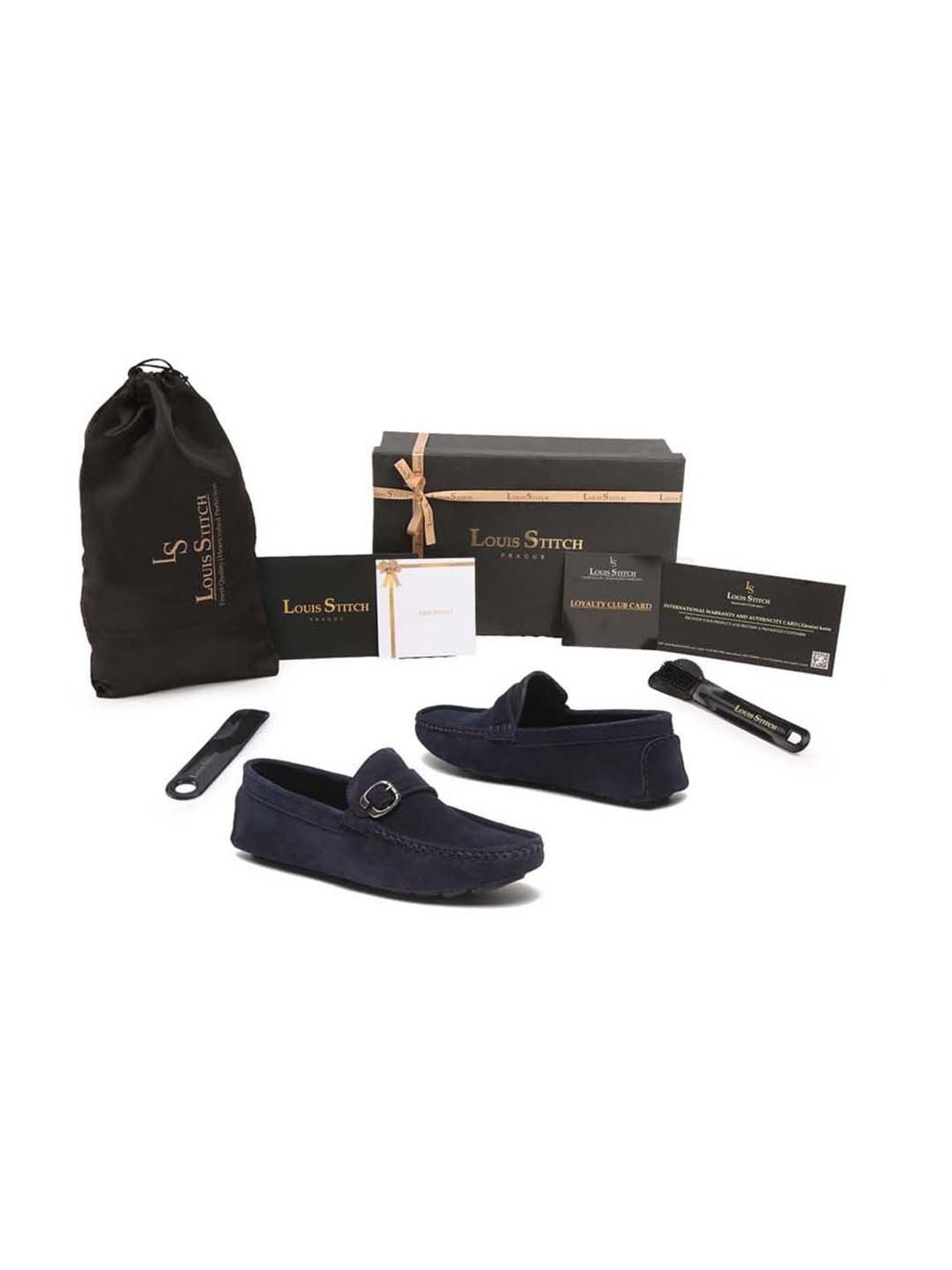 Louis Stitch Men's Federal Blue Monk Shoes