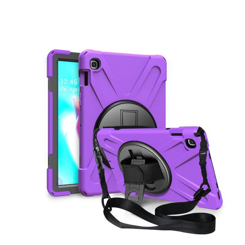 Galaxy Tab A 10.1 Case, Fits 2019 T510/T515 Shockproof Heavy Duty Shield Case Kickstand, Shoulder Strap Sling, Hand/Palm Strap For Samsung Galaxy Tab A 10.1 (2019) SM-T510 / SM-T515 (Red)