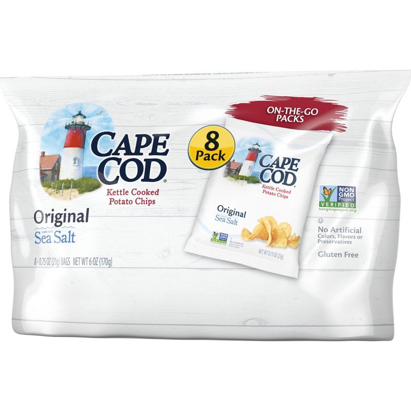 Cape Cod Original Flavored On The Go Kettle Cooked Potato Chips - 0.25oz/8pk